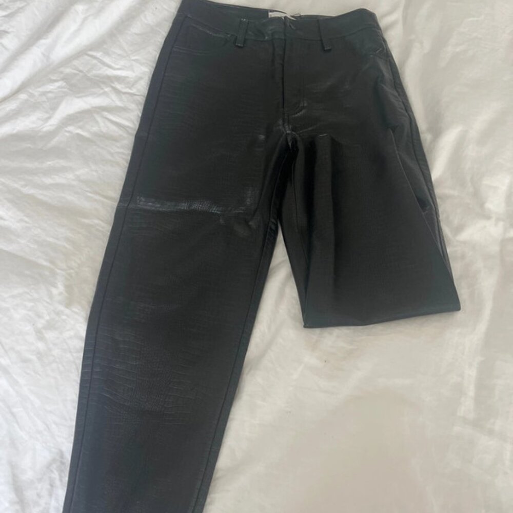 Faux croc trousers